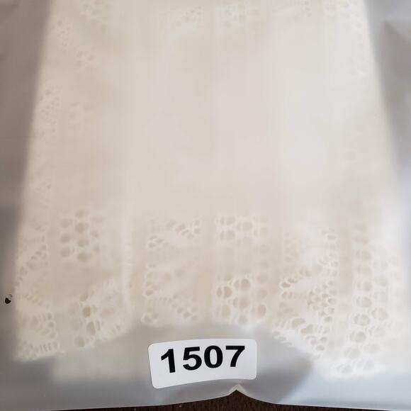 Alexa & Stella White Crochet Mesh Drawstring Waist Short Sleeve Swim Cover Up L - Picture 9 of 9